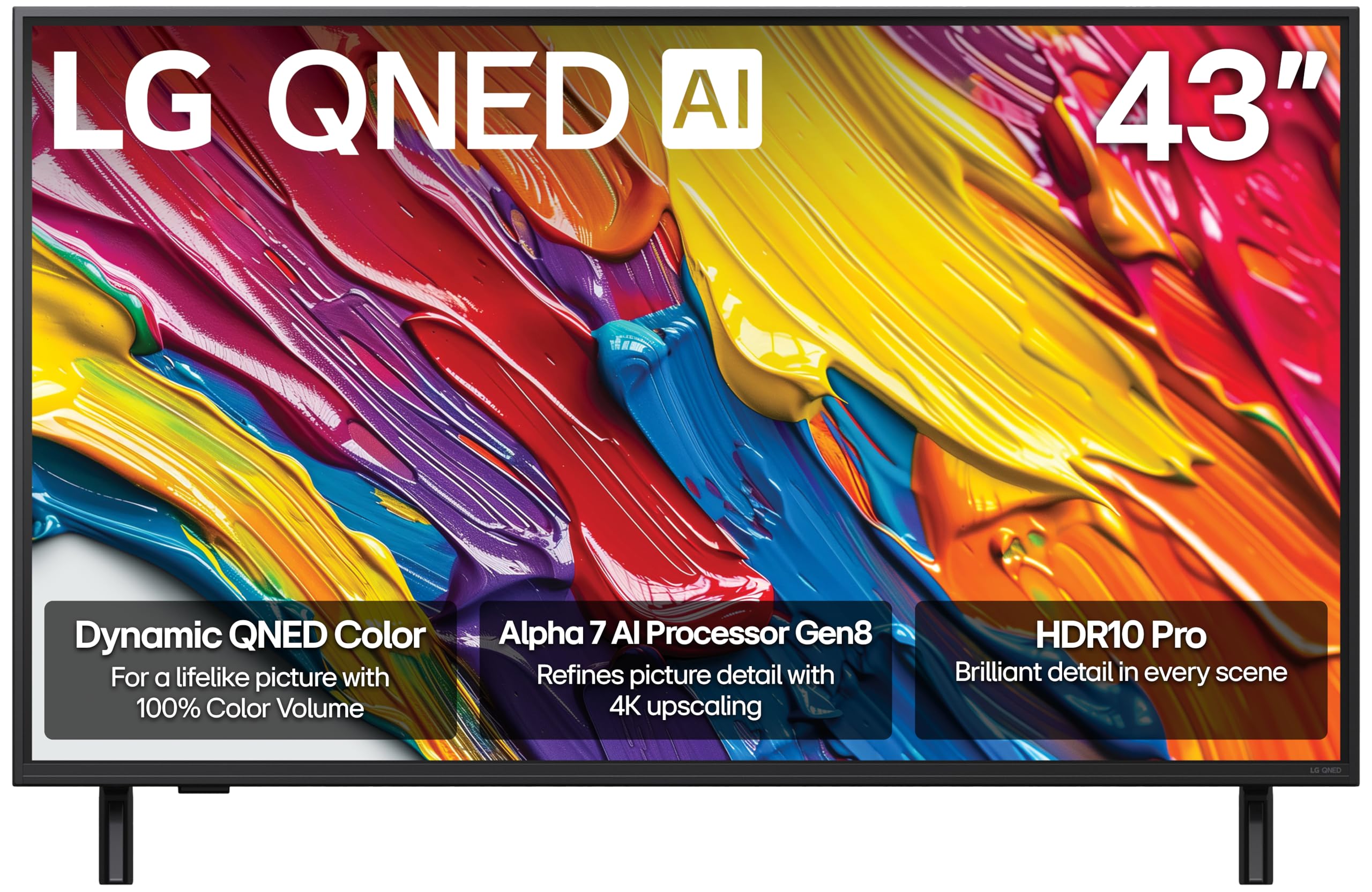 LG 43-Inch Class QNED AI 4K QNED82A Series Smart TV w/AI Sound, HDR10, 4K Super Upscaling, Filmmaker Mode, Wow Orchestra, Alexa Built-in (43QNED82AUA, 2025)