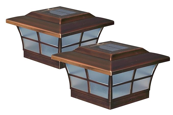 Classy Caps Sl086 6x6 Prestige Solar Post Cap Copper Pack Of 2
