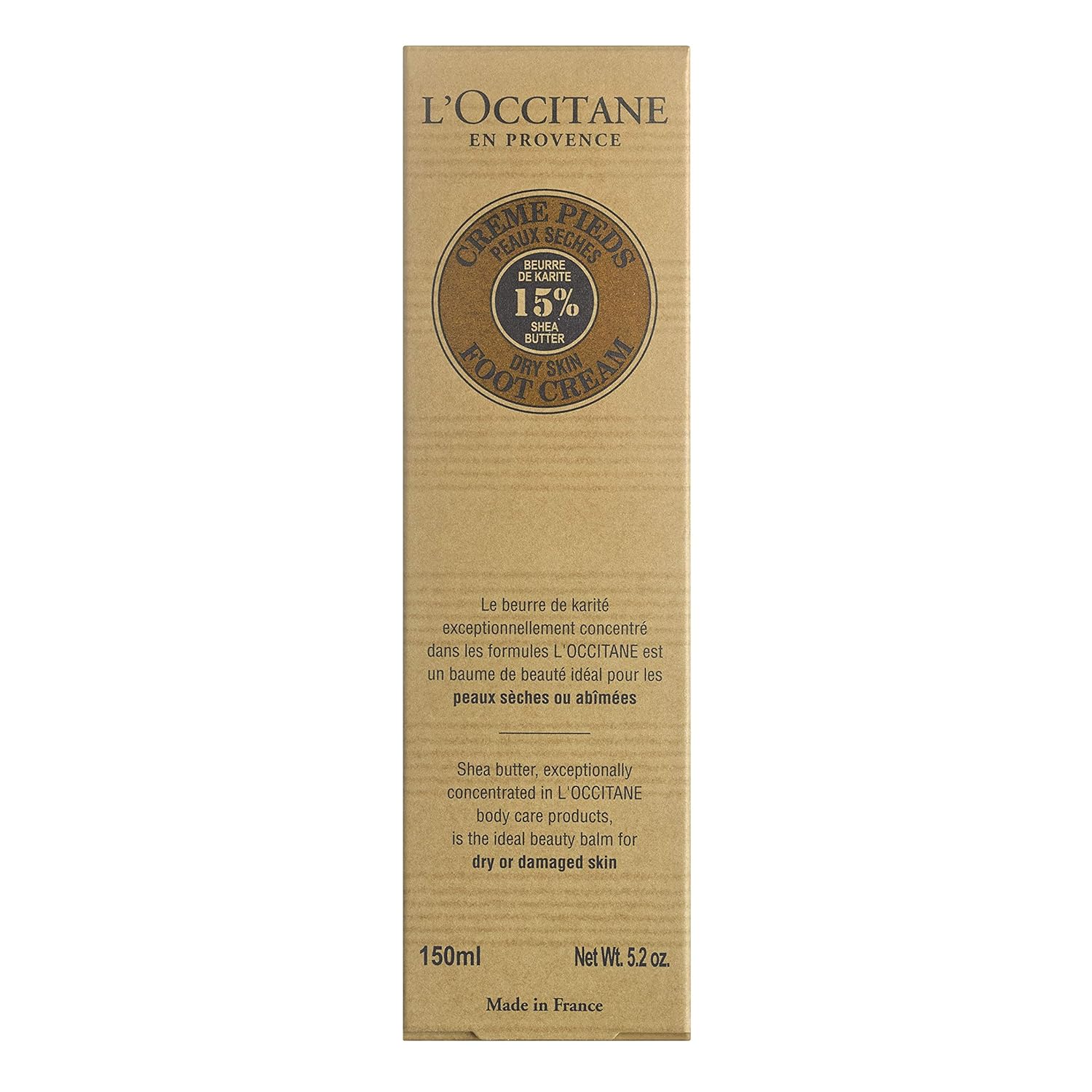 L'Occitane 15% Shea Butter Foot Cream Enriched with Lavender & Arnica, 5.2 oz: Premium Beauty