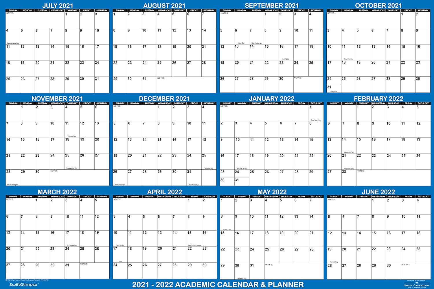 Baylor Academic Calendar 2022 To 2021 July Planner, Yearly Laminated, Erase Dry & Wet Large, Erasable,  Erase Dry Calendar Wall Academic 2021-2022 Swiftglimpse 24X36 June Only 2022  Wall Calendars,Calendars, Planners & Personal Organizers Choose Your  Favorite -