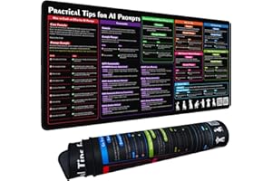 AI Prompt Engineering Desk Mat, ChatGPT Copilot Prompt Framework Cheat Sheet & Reference Guide, 16x32 Inch Large Mouse Pad fo