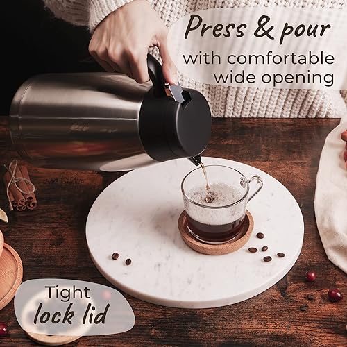 Thermal Coffee Carafe Stainless Steel Heavy Duty, 24hr Lab