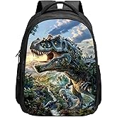 SARA NELL Kids Backpack Boys Dinosaur Backpack, Cool Boys Backpack, Ancient Dinosaur Group School Backpack, T-rex Dino Bookbag for Kids, 16 Inch Boy Backpack with 2 Compartments