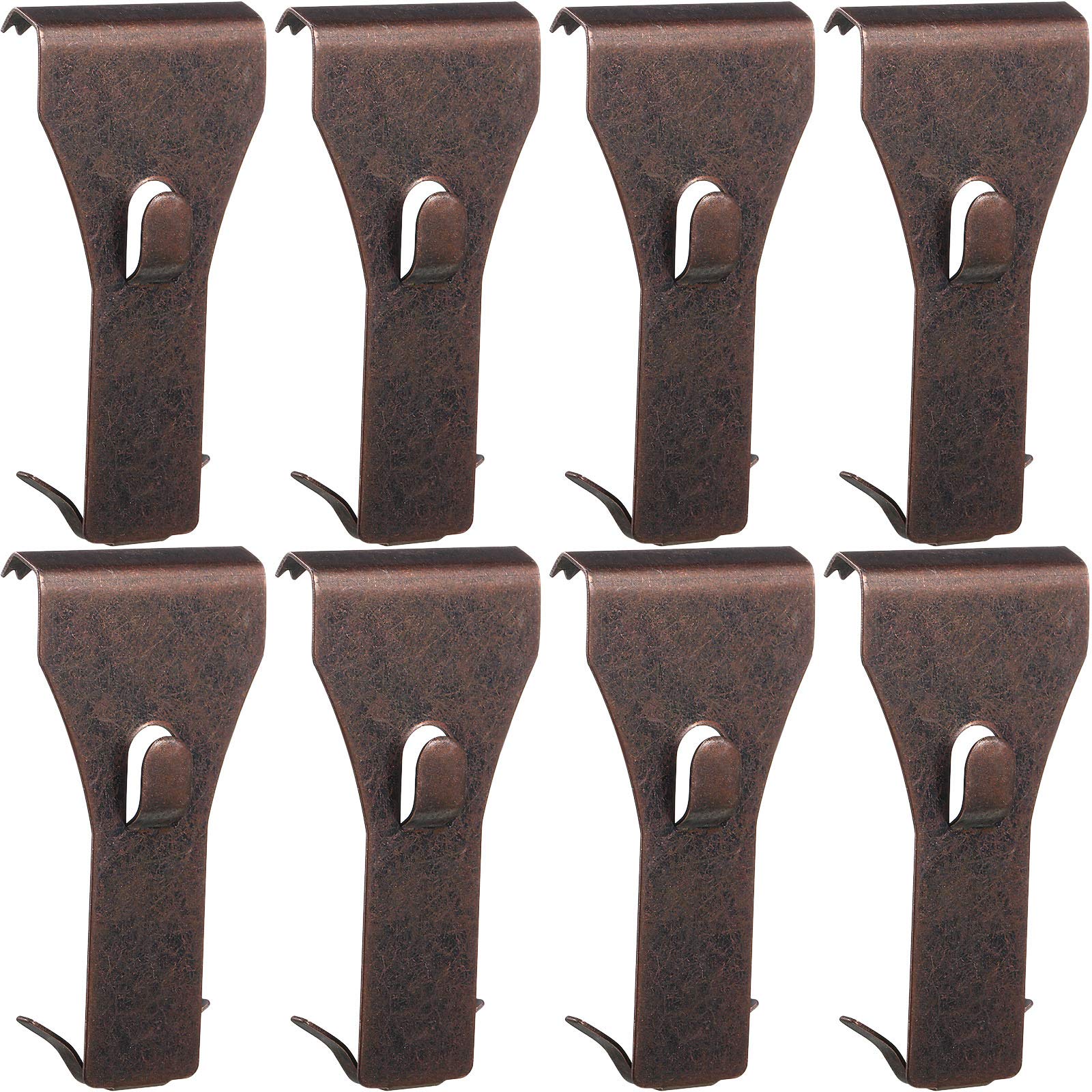Ripeng 8 Pieces Brick Wall Clips and Hooks for Hanging Outdoors No Drill, Brick Hangers Fit 2-1/4 to 2-3/8 Inch Hooks to Hang Wall Decor, Pictures, Christmas Decorations Hangers (Copper Red)