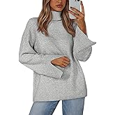 KIRUNDO Fall Sweaters for Women 2025 Turtleneck Ribbed Long Sleeve Casual Loose Knit Pullover Tops Fashion Winter Clothes