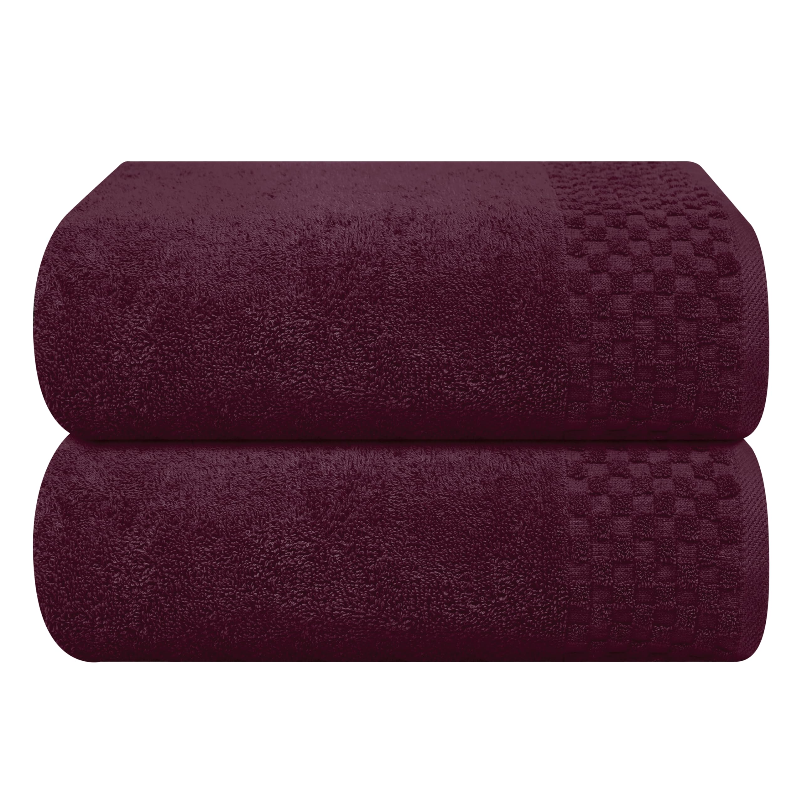 Photo 1 of MyOwn Ultra Soft 2 Pack Oversized Bath Towel Set 28x55 inches, Cotton Large Bath Towels, Highly Absorbant Compact Quickdry & Lightweight Towel, Ideal for Gym Travel Camp Pool - Burgundy