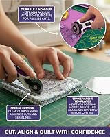 The Quilted Bear Square Quilting Templates Set of 8 Non-Slip Clear Acrylic view 5