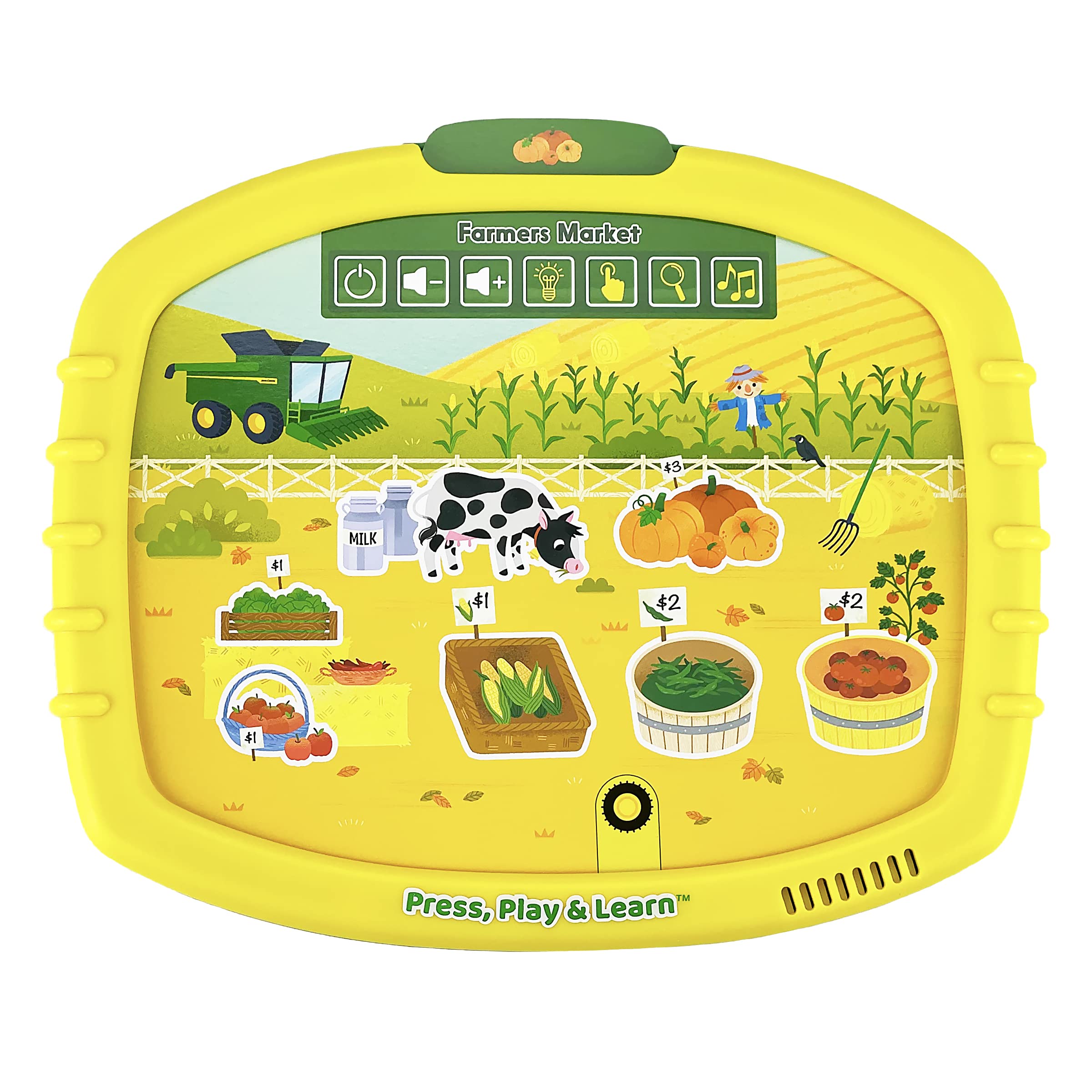 John Deere Kids Early Learning Activity Tablet - Read, Play, Press & Learn Electronic Activity Pad Reader With Removable Cards for Toddlers, ... & Answer Activity Desk (Press, Play & Learn)