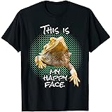 Funny Bearded Dragon Happy Face GiftsThis Is My Happy Face Bearded Dragon Funny Reptile T-ShirtOEKO-TEX STANDARD 100