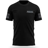 13FA Police Cotton Blend Shirt - USA Patriotic Durable Tee - Ultra Soft Comfort. Perfect for on Duty