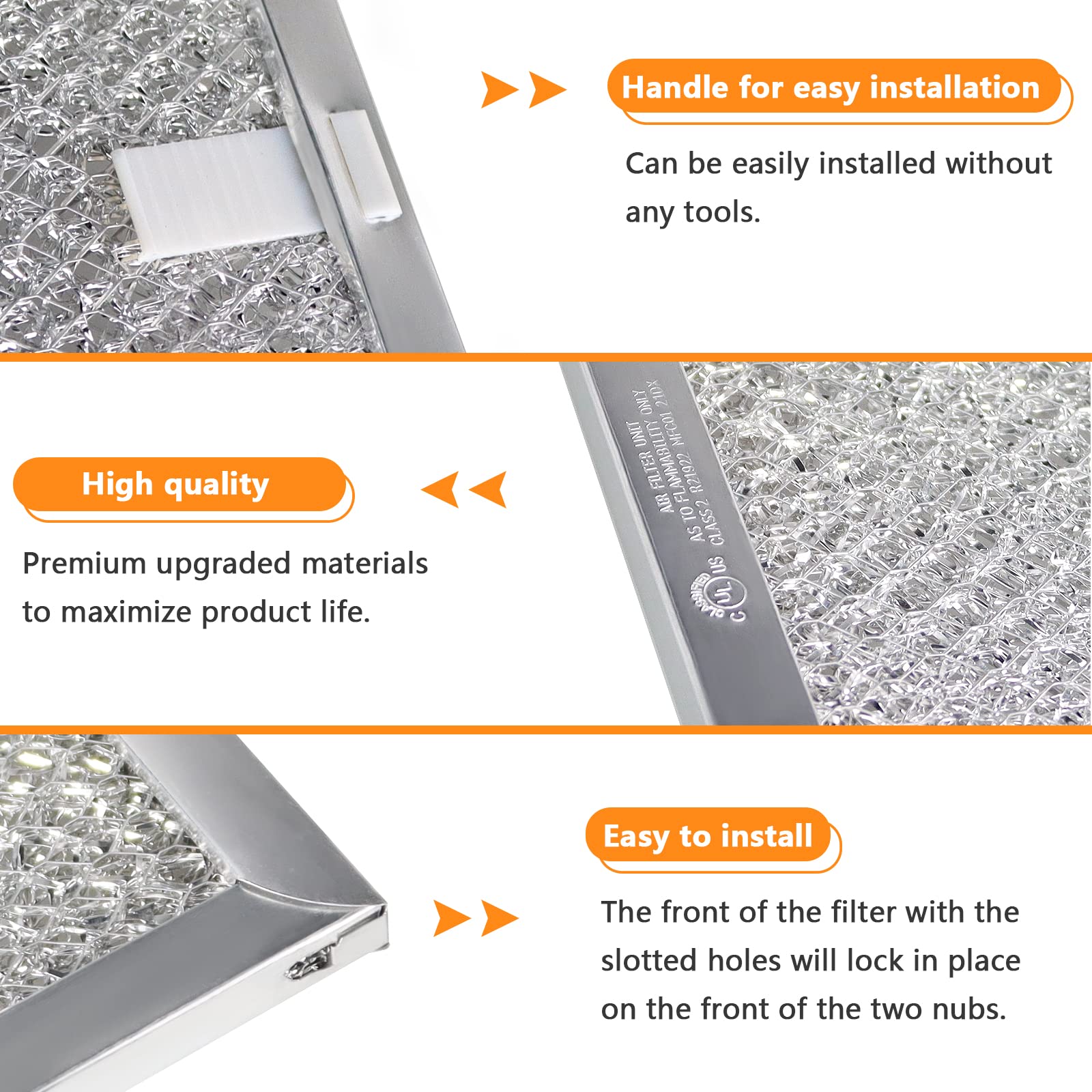 2025 UPDATE BPS1FA30 Range Hood Aluminum Filter 2 Pack by Blutoget - 11-3/4