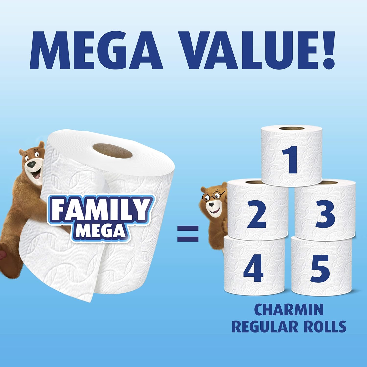 Charmin Ultra Strong Clean Touch Toilet Paper, 18 Family Mega Rolls = 90 Regular Rolls: Health & Personal Care