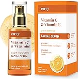Envy Vitamin C Serum with Vitamin E & Glycerin - Skin, Dark Spot Reduction & Anti-Aging, Dermatologist Tested, Hydrating Glass Skin Serum - Cruelty-Free for All Skin Types - 1.69 Oz
