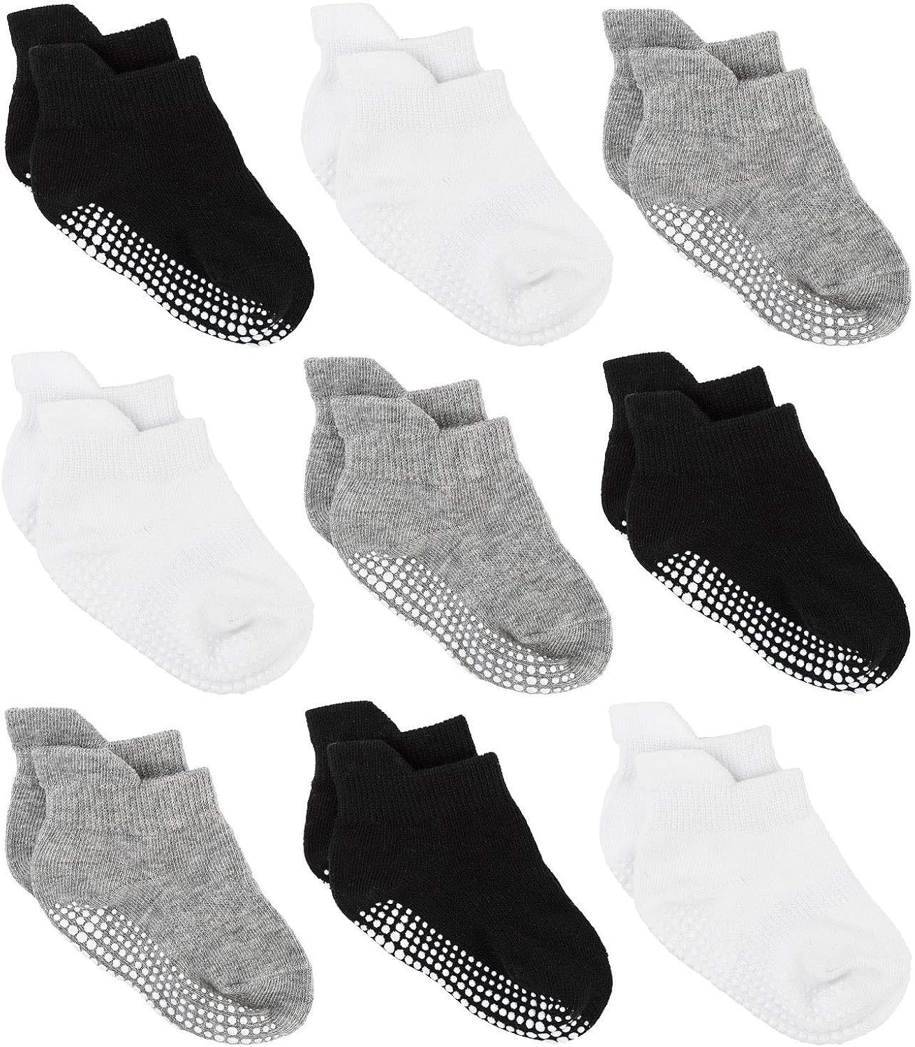 Zaples Baby Non Slip Grip Ankle Socks with Non Skid Soles for Infants Toddlers Kids Boys Girls: Clothing