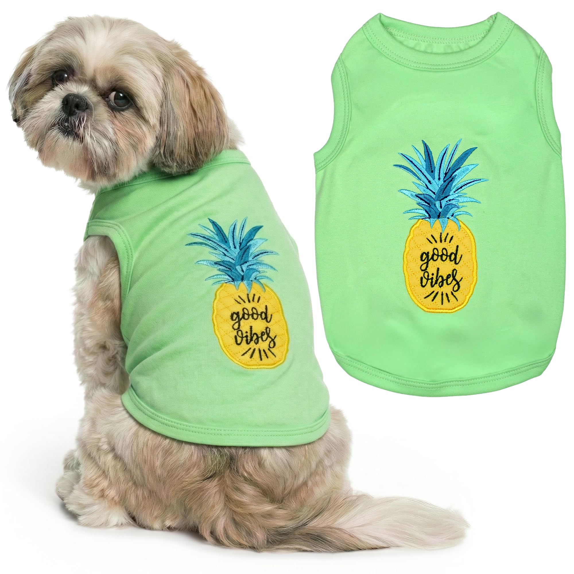 Parisian Pet Pineapple Dog Cat Clothes Tee Shirts Dog T-Shirt, M