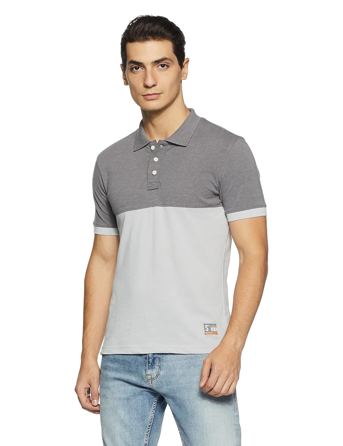 symbol amazon brand men's plain regular fit polo