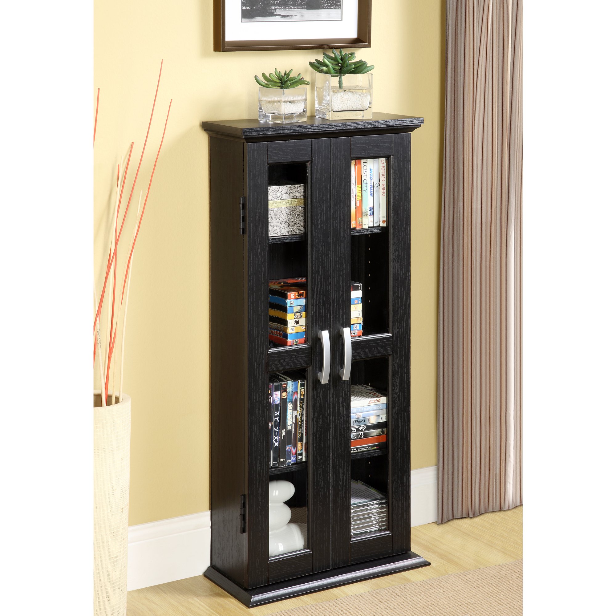 Walker Edison 41″ Wood Media Storage Accent Cabinet With...