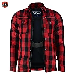 Daniel Smart Men Motorcycle Flannel Shirt Sporty
