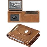 furid Leather Wallet for Samsung Galaxy SmartTag2: Slim Minimalist Wallet Compatible with Samsung Tracker Tag - RFID Blocking Bifold Wallet 2 ID Window