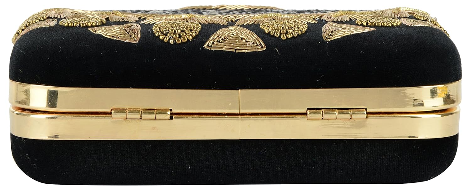 tooba women's sequence necklace box clutch