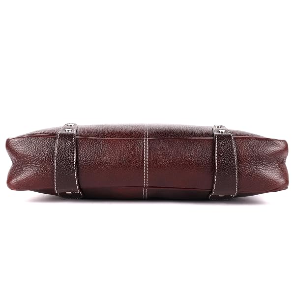 WILDWOODNEST MEN’S BROWN LEATHER LAPTOP BAG – CROSSBODY & HANDHELD OFFICE BRIEFCASE WITH ADJUSTABLE STRAP
