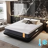 OhGeni 12 Inch Queen Size Mattress, Cooling Gel Memory Foam Bed Mattresses in a Box, Cool Touch Surface, Medium Feel, Ergonomic Support, Pressure Relief, CertiPUR-US Certified Foam, Designed in USA