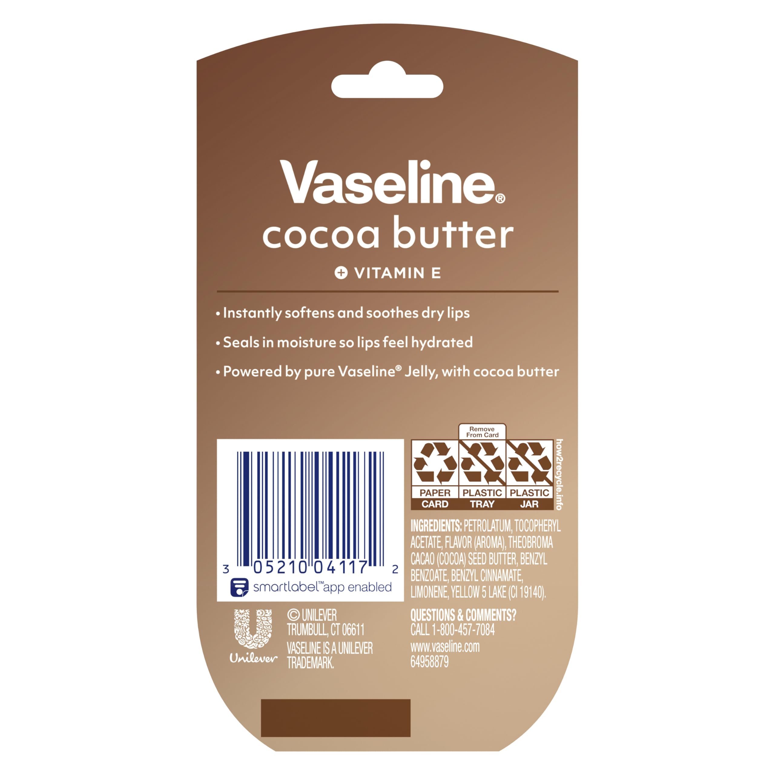 Vaseline Lip Therapy Lip Balm Mini 2 Pack Cocoa Butter For Dry Cracked Skin 0.25 oz
