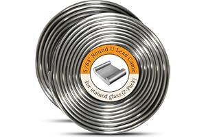 Glassco 5/64" Round U Hobby Came | Lead Came 12 ft for Stained Glass Projects | Adds Strength & Structure | Perfect for Small