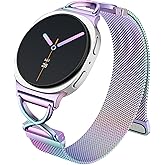 Magnetic Clasp Bands Compatible with Samsung Watch 8 Bands 40mm 44mm/ Watch 8 Classic 46mm 2025, Mesh Metal Stainless Steel Loop Breathable Replacement Wristband for Women Men, Colorful