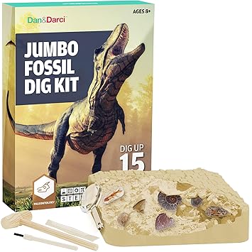 Großes Fossilien Ausgrabungsset - 15 echte Fossilien Ausgraben (Dinosaurierknochen, Haie & mehr) | Große Wissenschaft, Archäo