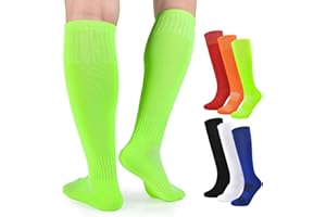 LO SHOKIM Boys Soccer Socks Kids Football Socks Girls Knee High Socks Baseball Softball Athletic Sports Tube Stockings Youth