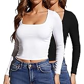 ANYOCEAN Women's Multi-Pack Knit Long Sleeve T-Shirt, Slim Fit Tops, Athletic & Casual