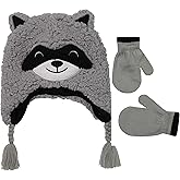 Toddler Winter Hat and Gloves Set for Ages 4-7 or Boys & Girls Winter Hat & Toddler Mittens Ages 2-4
