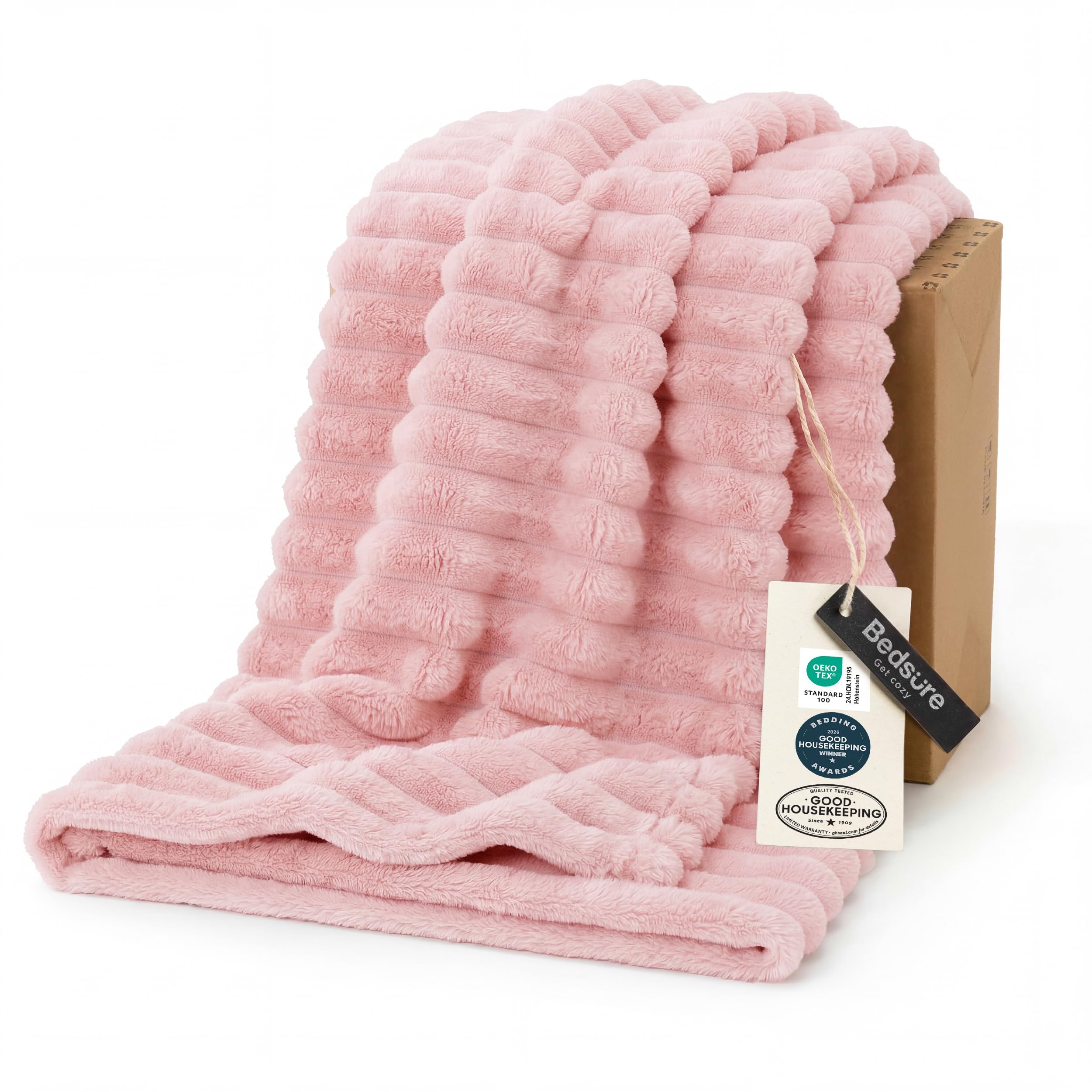 Bedsure Soft Coral Pink Throw Blanket for Couch Decor Gifts 50"x60"