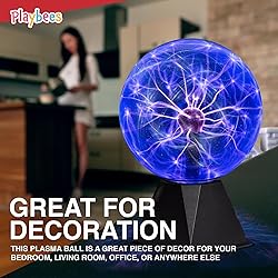 Blue Plasma Ball - 7 Inch - Tesla Coil Bulb Static