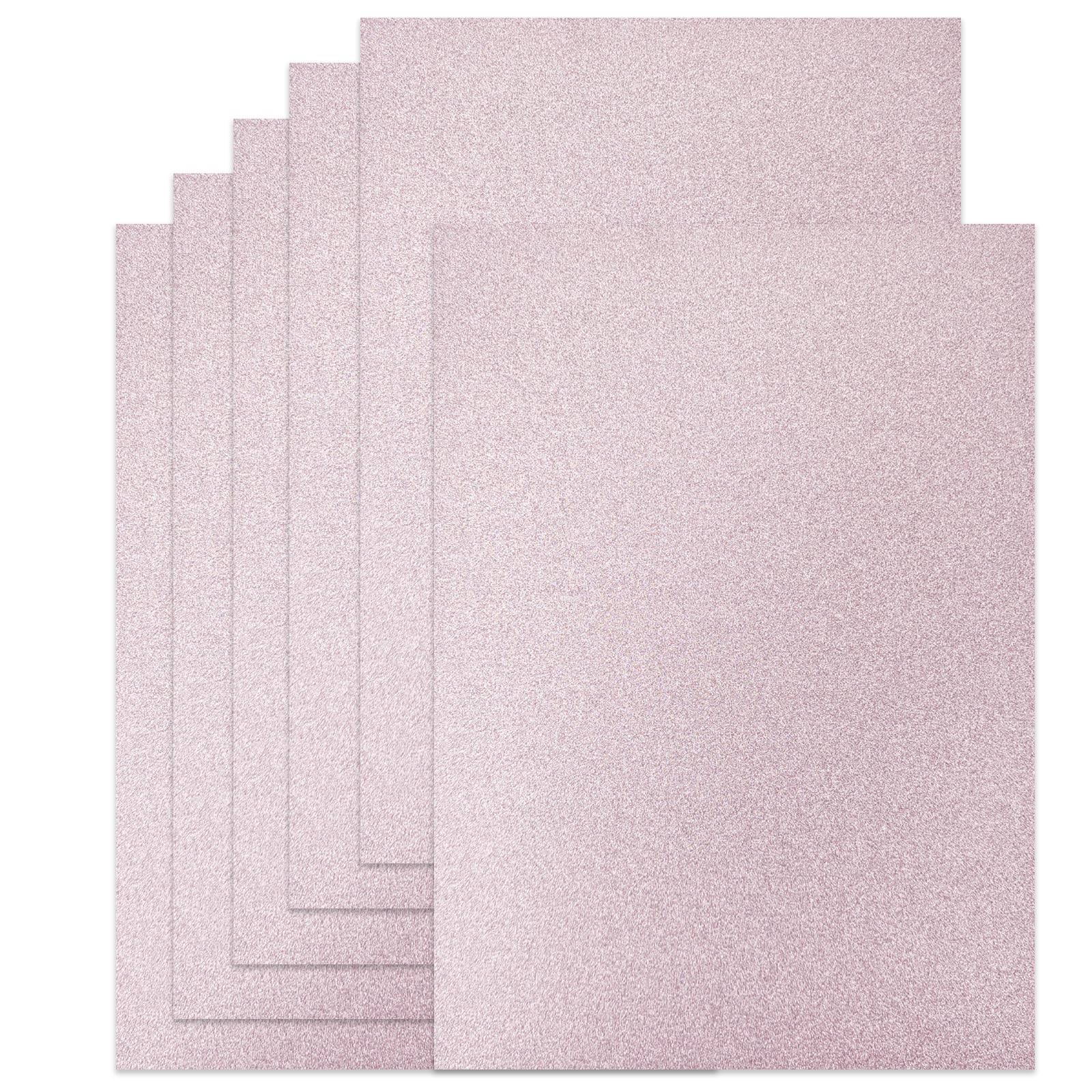 20 Sheets Pink Glitter Cardstock 8.5 x 11 Inches, Heavyweight 250gsm