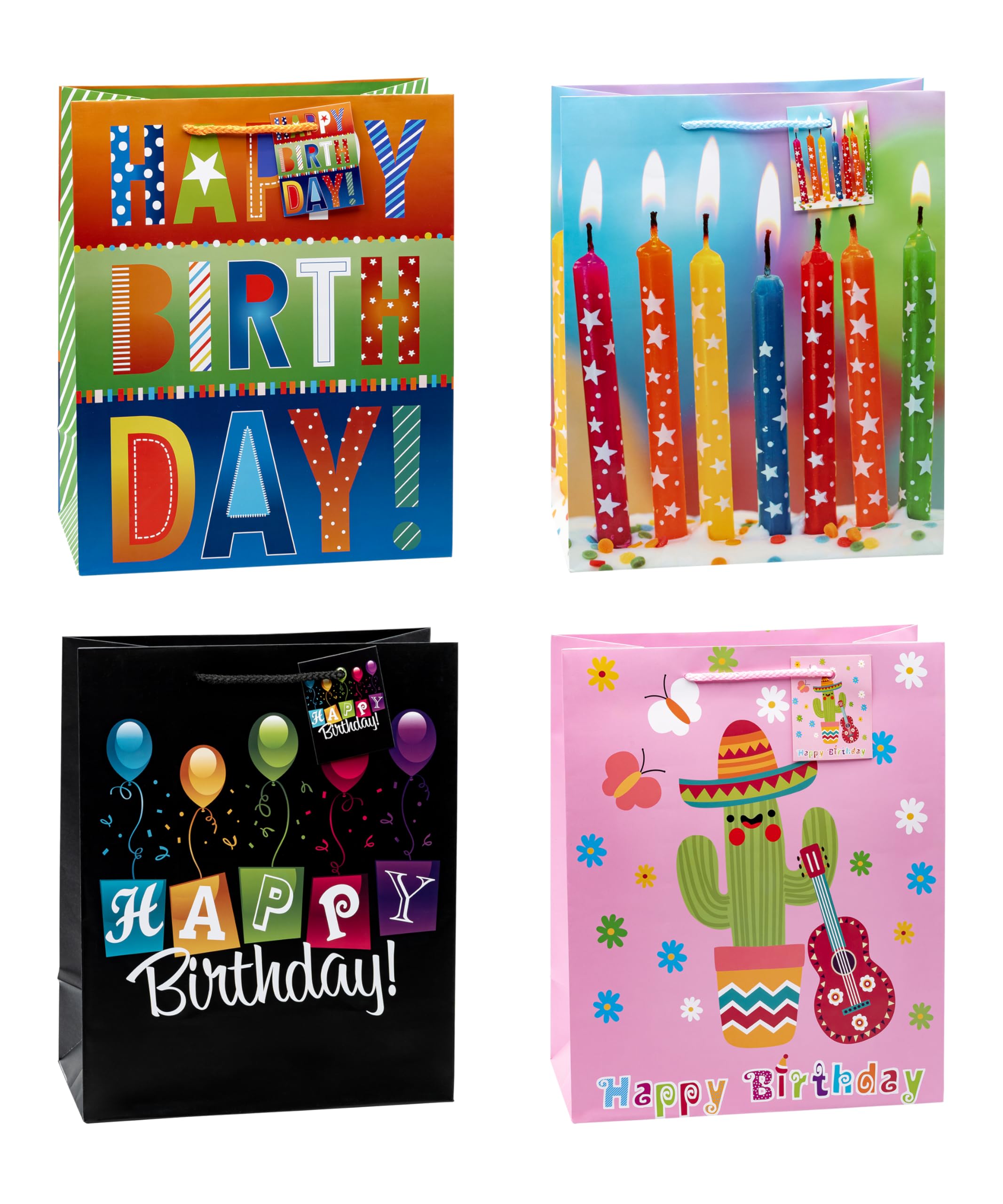 TSI 84314 gift bags Happy Birthday, Pack of 12, size: large (12,5 x 10 x 5,5 inch)