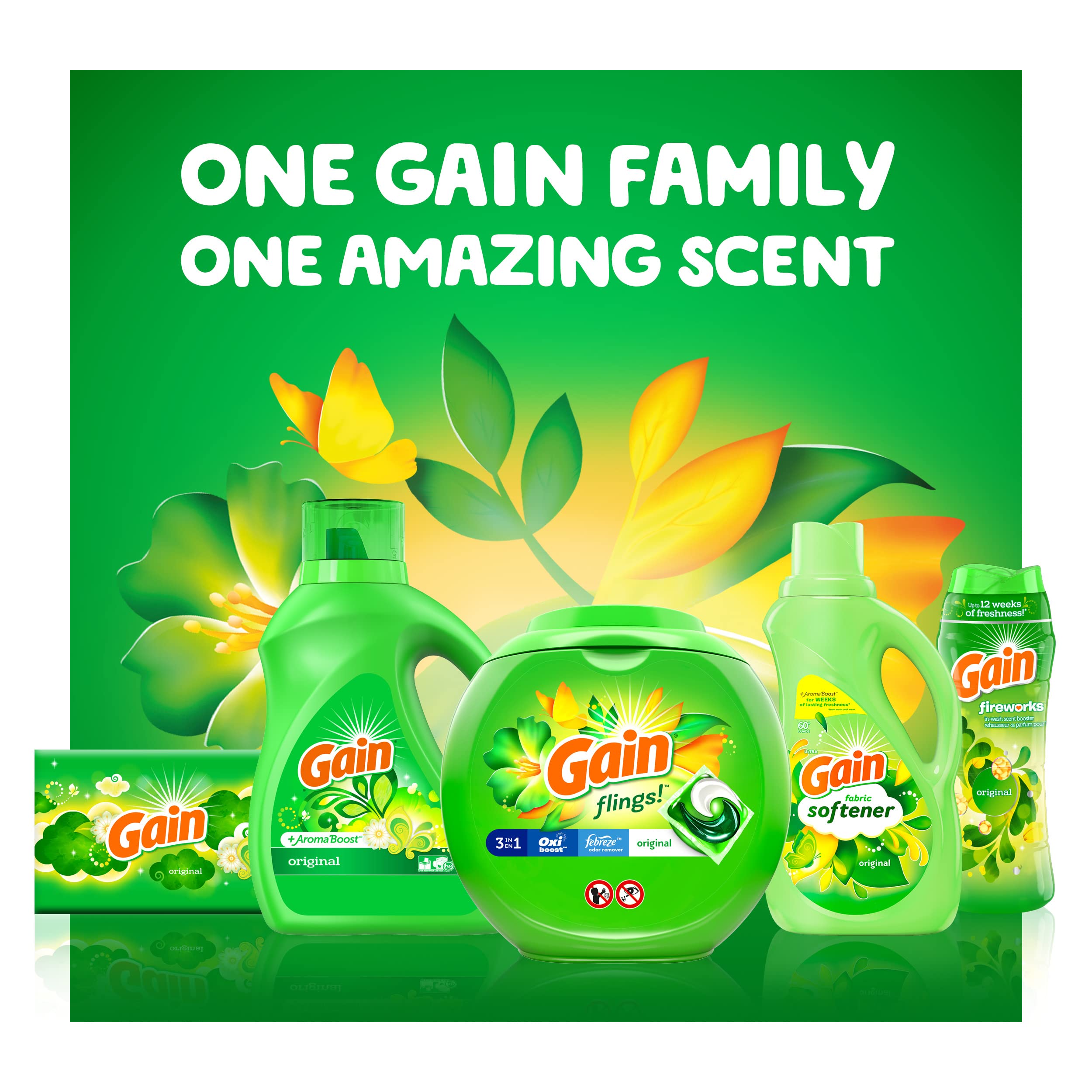 Gain Fireworks In-Wash Scent Booster Beads, Original Scent, 30.1 oz