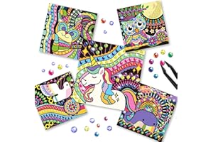 Innofans Suncatcher Gem Art Kits For Kids - Diamond Painting Kits Window Art With 5pcs Designs, Diamond Painting Window Art, Arts & Crafts, 7 Year Old Girl Gifts, Crafts For Girls Ages 8-12, 6-9, 9-12