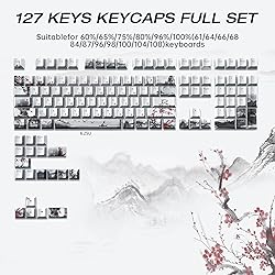 XVX PBT Japanese Keycaps, Shine Through White