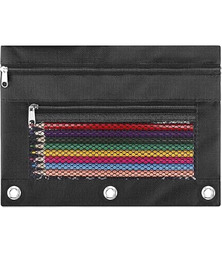 Coikll Baseball Print Pencil Pouch 2-Pack – Fits 3-Ring Binders, Clear Window, Zipper Closure