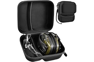 GWCASE Case Compatible with Walker's Razor Slim Electronic Earmuffs, Storage Holder for Howard Leight, for PROHEAR 016 Ear Protection Earmuffs, Carrying Organizer Bag for Shooting Glasses (Box Only)