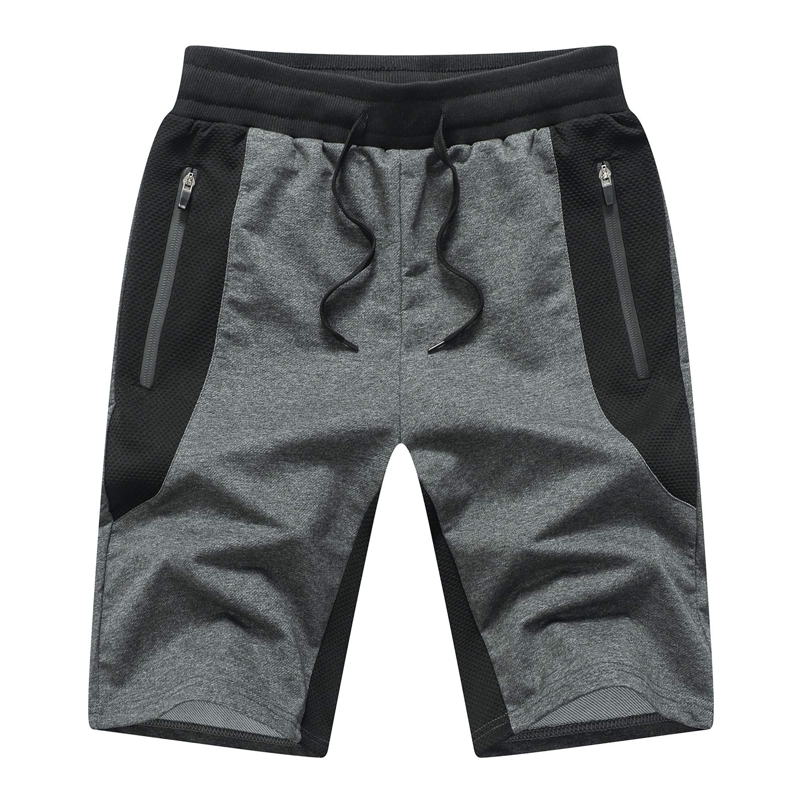 Tansozer Kurze Hosen Herren Mit Taschen - Sport Gym Shorts Jogginghose Sommer - Sweat Kurze Hose Männer Jogging Dunkelgrau L