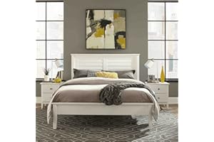 Grain Wood Furniture Greenport Solid Wood Platform Bed, Full Size, Brushed White