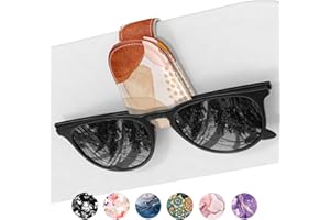 NPOOYI Sunglasses Holder for Car Visor, Magnetic Leather Car Sunglass Holder, Car Sun Visor Glasses Hanger Clip, Car Interior Accessories for Women Men, Fits All Size Eyeglasses,Abstract spots