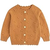 Simplee kids Baby Girl Knit Cardigan Sweater Cream Cotton Autumn Coat