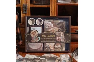 Bomichi Vintage Scrapbooking Kit,Scrapbook Supplies Kit with Star Theme for Junk Journal, Bullet A7 Grid Notebook DIY Scrapbook Birthday Craft Gift