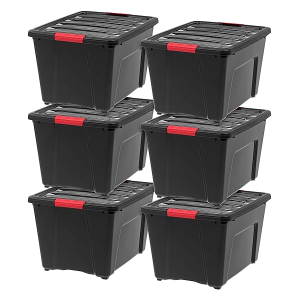 IRIS USA 54 QT PLASTIC STORAGE BOX WITH...