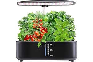 SOMYMORE Hydroponics Growing System Kit - 12 Pods Indoor Herb Garden with LED Grow Light, Adjustable Height up to 17", Auto Timer - Perfect Home, Birthday & Mother’s Day Gift for Women