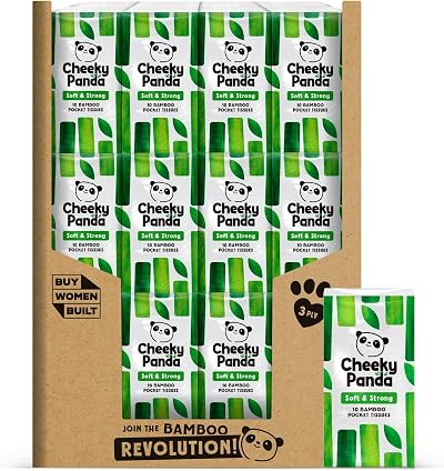 The Cheeky Panda Bamboo Pocket Tissues 960 Pack 10 Tissues per Pack